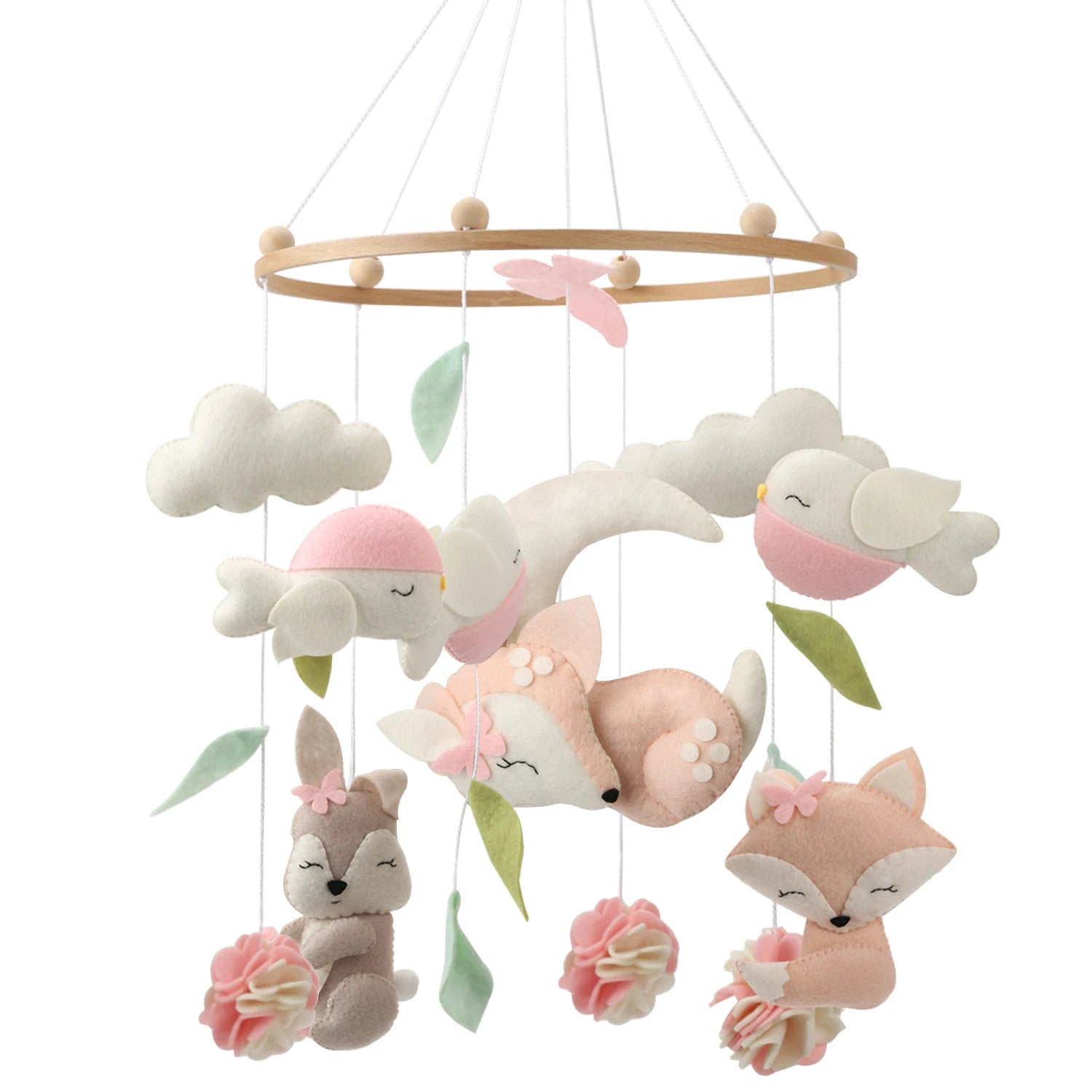 mobile bebe fille cerf rose