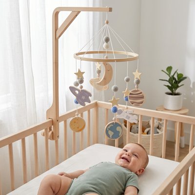 Mobile bebe globe avec support