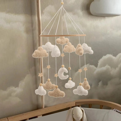 mobile bebe lune nuage avec support