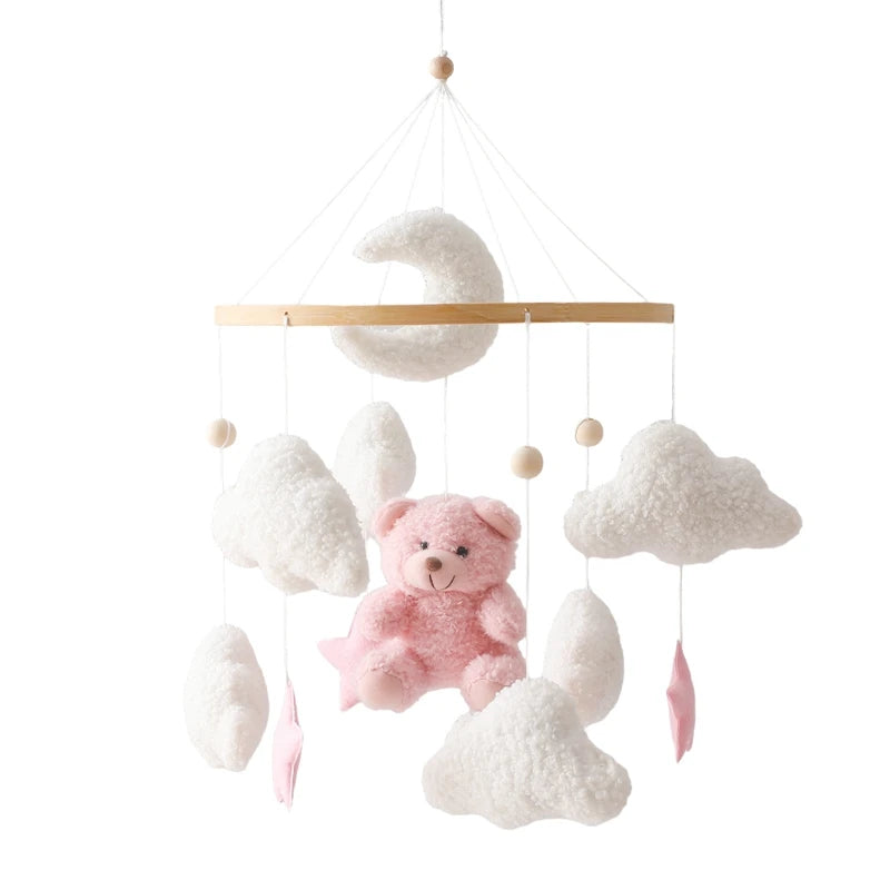 mobile bebe ours rose