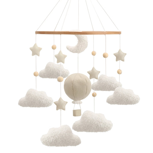 mobile bebe pour lit étoile nuage blanc