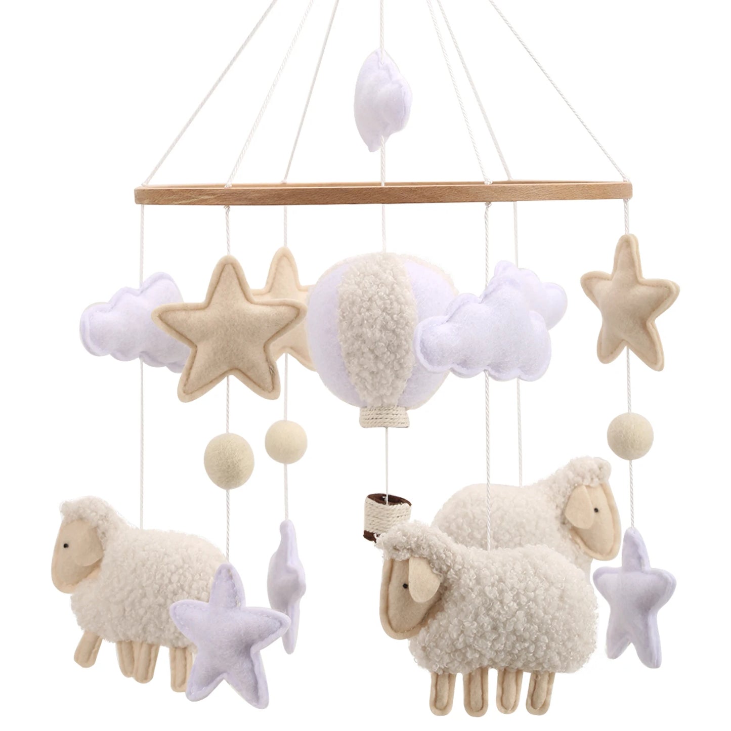 mobile lit bebe Etoile mouton ballon