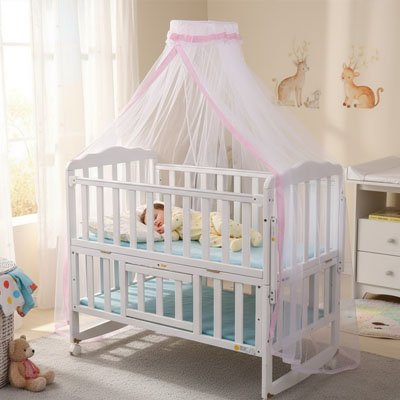  moustiquaire lit bébé rose