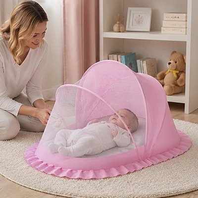 Moustiquaires-lit-bebe-rose