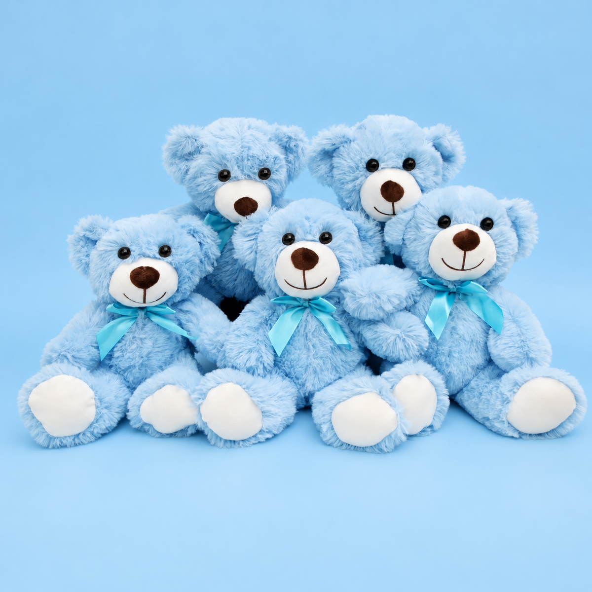 ours en peluche 5 pièces bleu