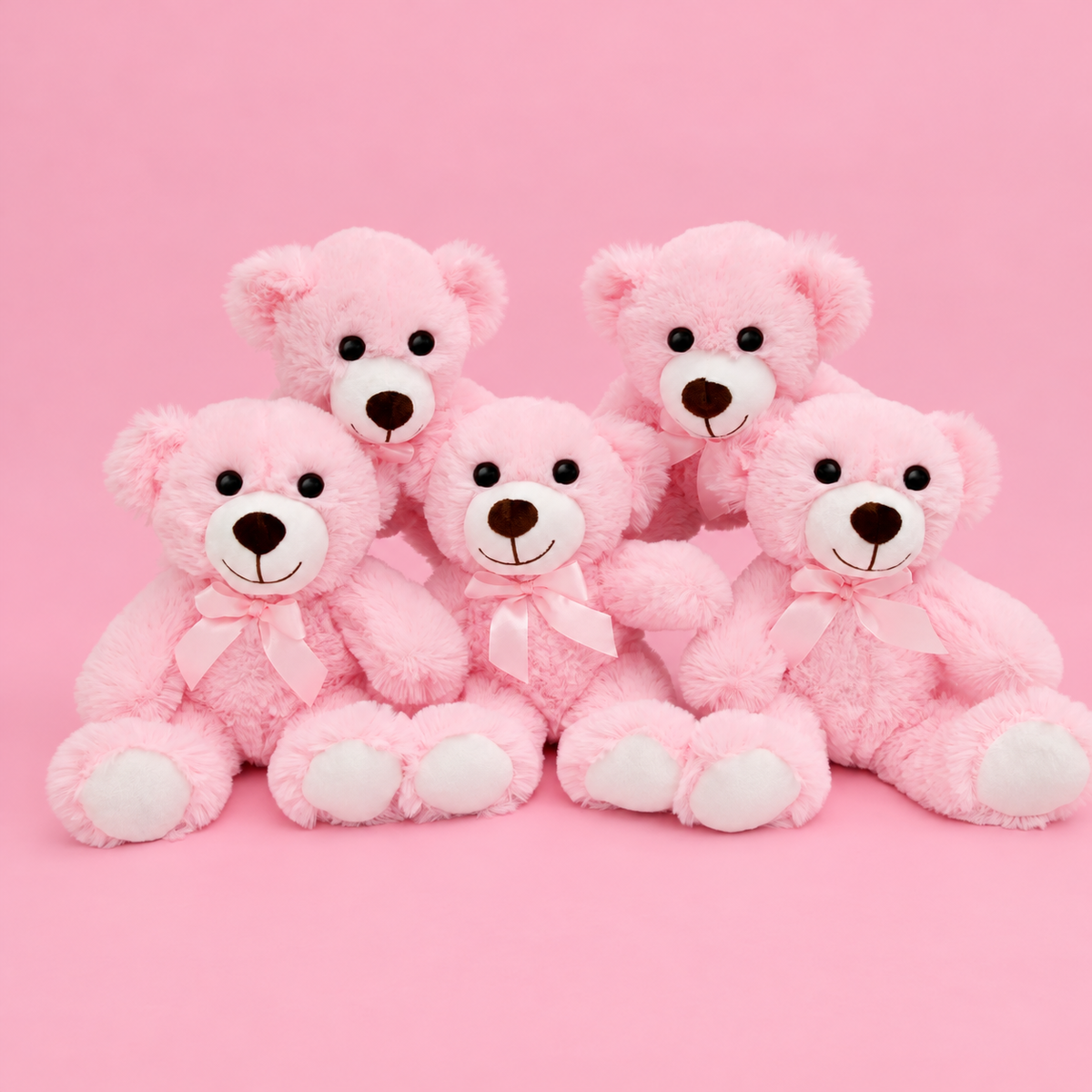 ours en peluche 5 pièces rose