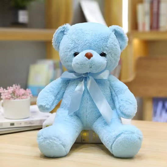 ours en peluche bébé bleu clair