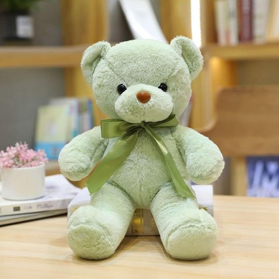 ours en peluche bébé vert clair