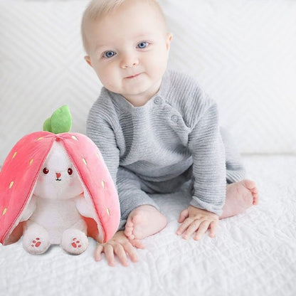 Peluche lapin rose et bébé