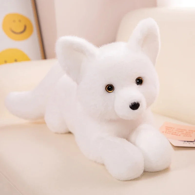 peluche renard bebe blanc