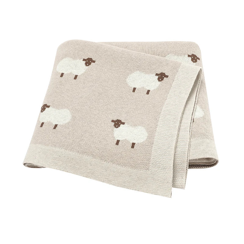 plaid-bebe-en-coton-kaki-mouton