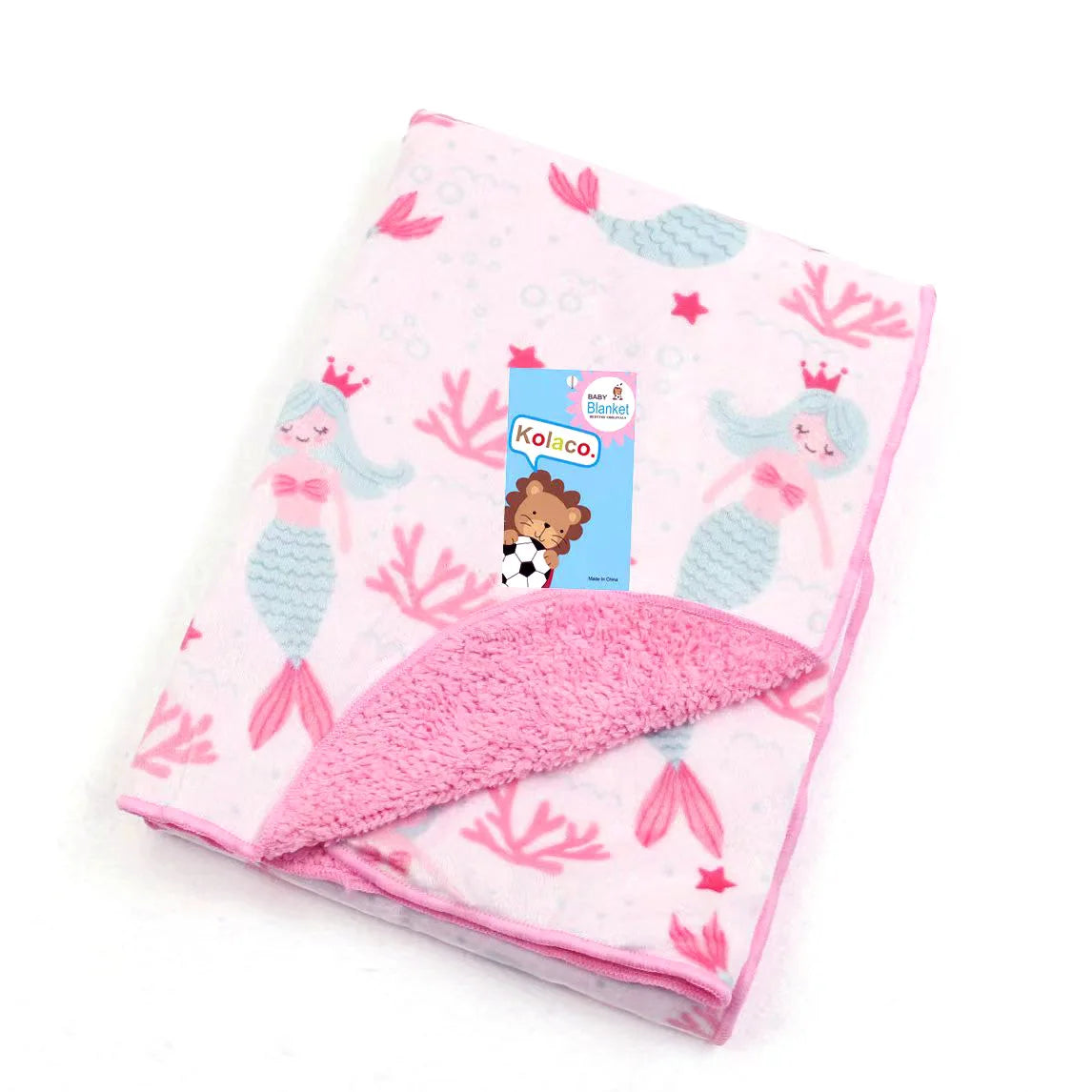 plaid en velours sirène rose