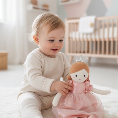 Poupée de chiffon robe étoile 38cm 
