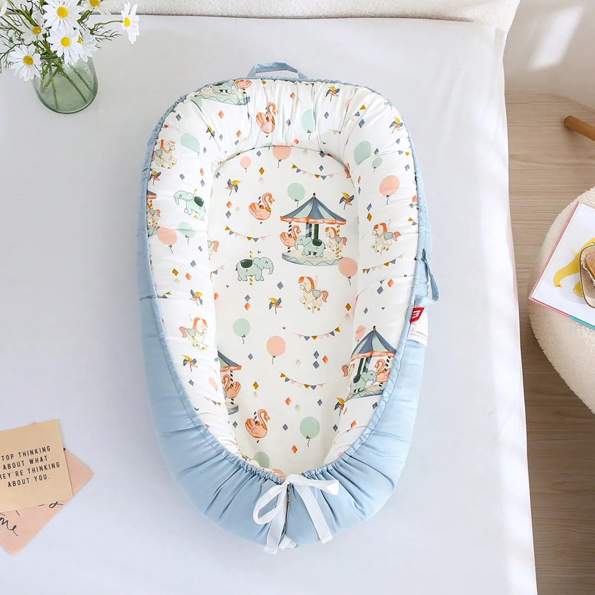 reducteur de lit bebe bleu parc