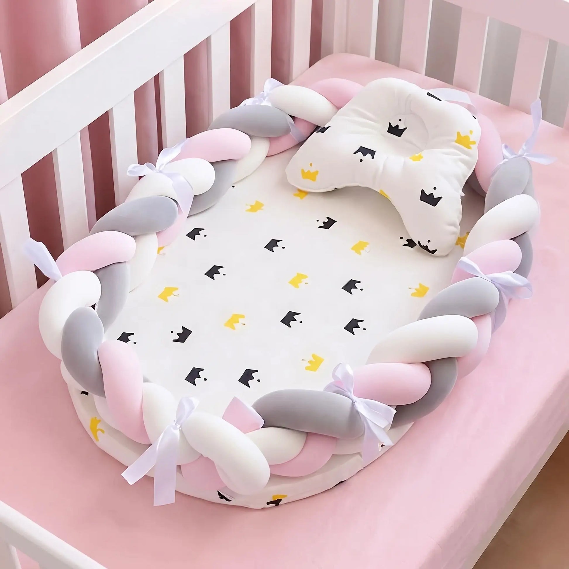 réducteur de lit bébé tresse petit couronne