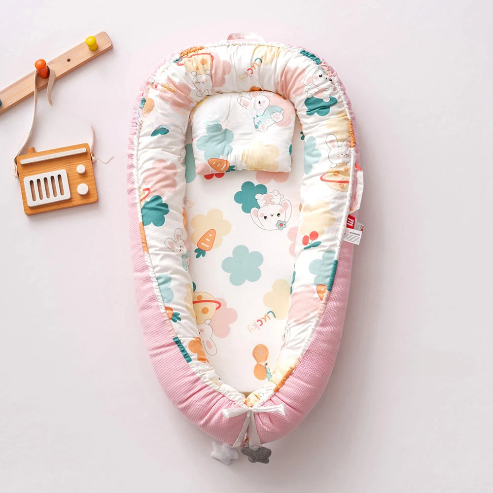 reducteur de lit rose lapine blanc