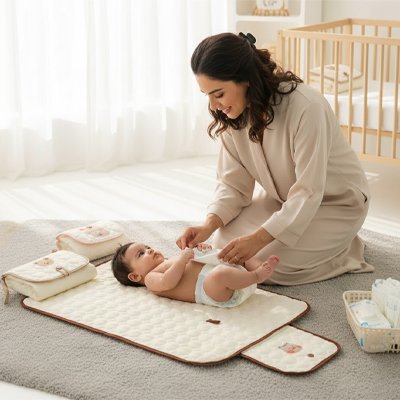 Tapis à langer nomade maman change couche-bébé