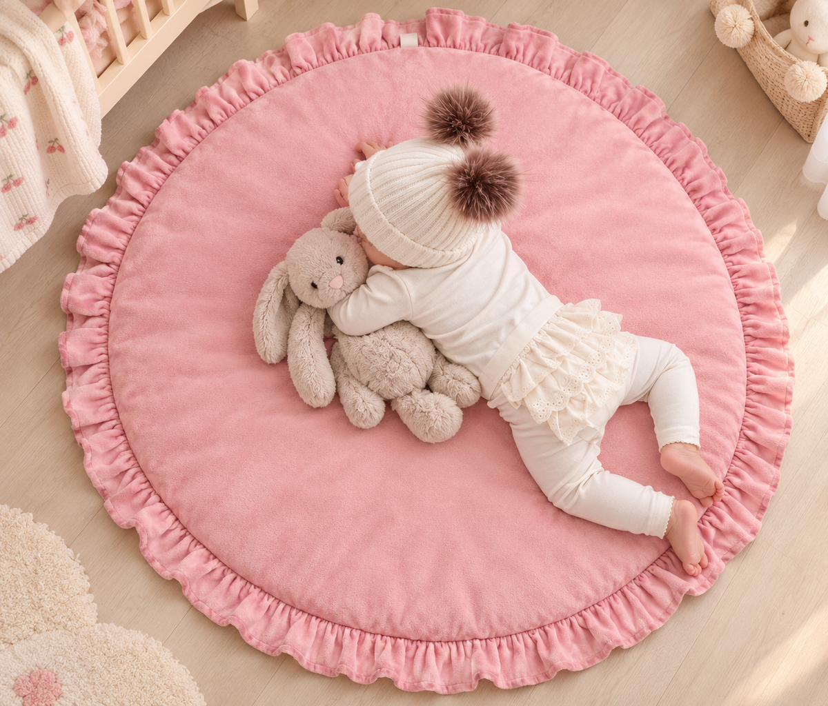 tapis rond pour chambre bébé nid cocon bébé