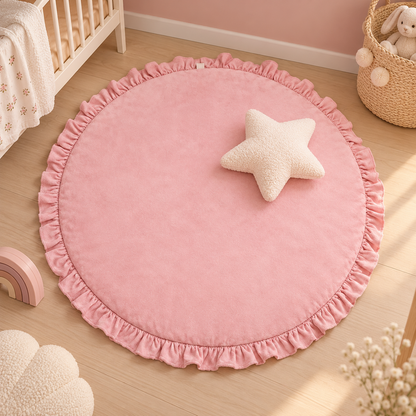 tapis rond pour chambre bébé rose