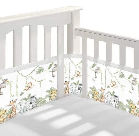 tour de lit bebe en Maille respirant-4 côtés jungle