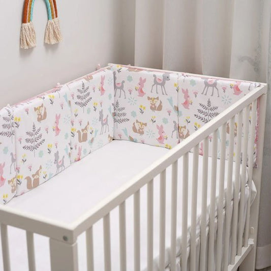 Tour de lit bébé rose renard