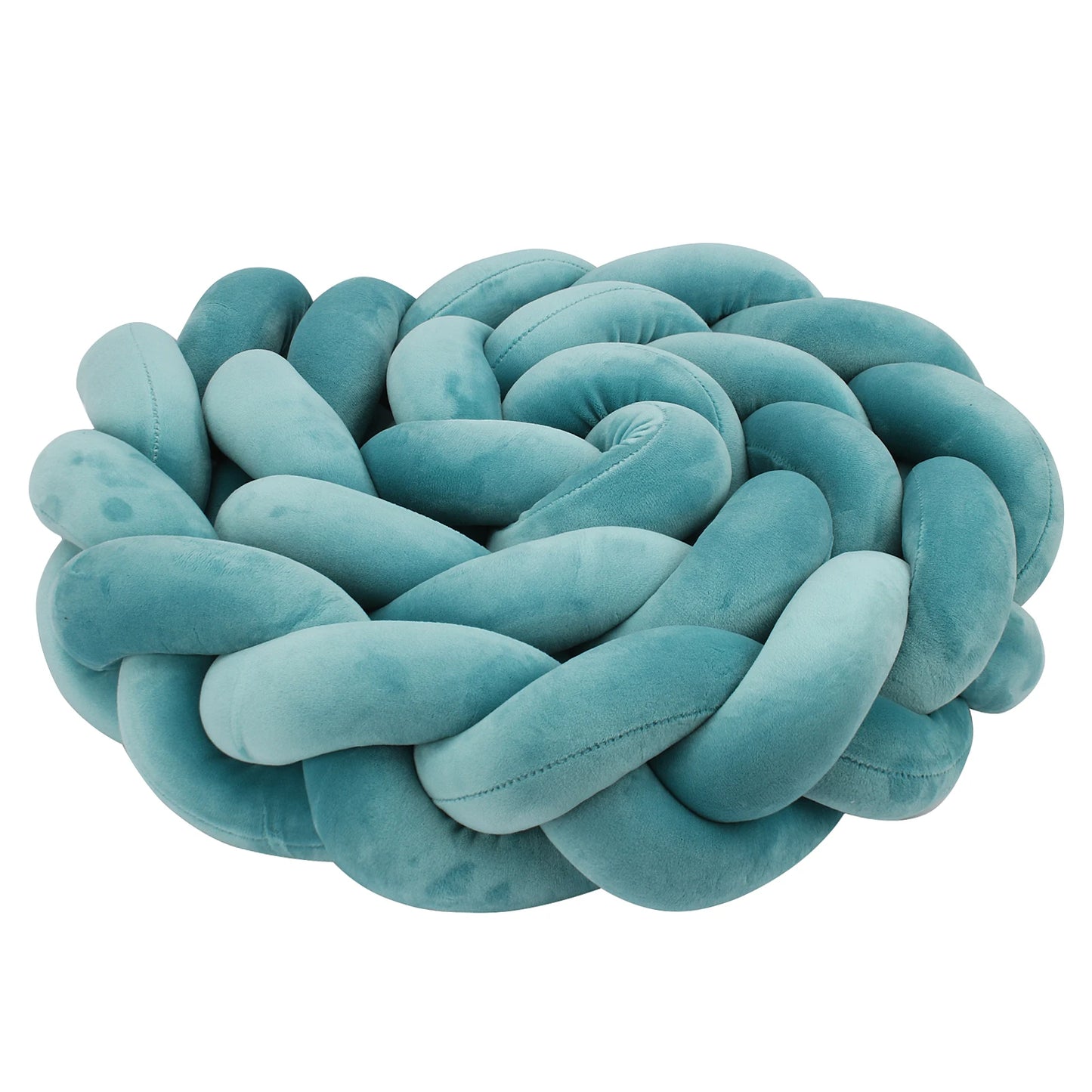 tour de lit bebe tresse plier rond bleu turquoise