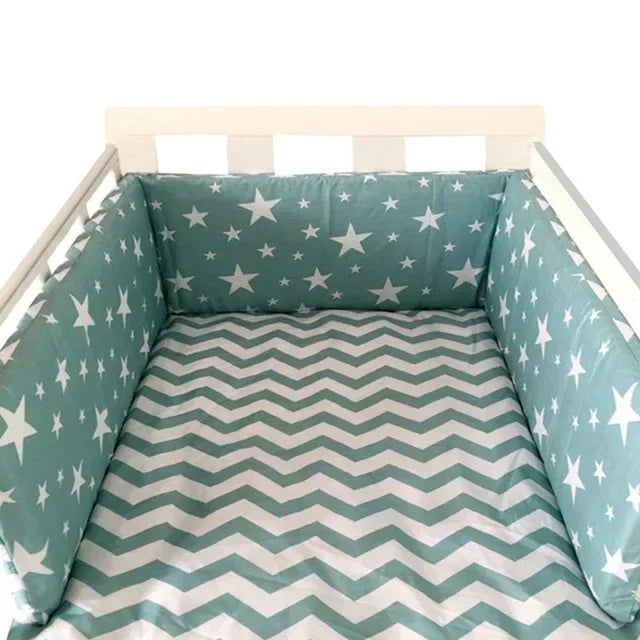 tour de lit bébé vert Etoile blanc