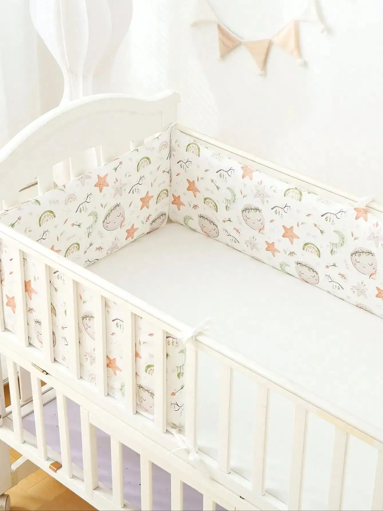 tour de lit blanc Etoiles 