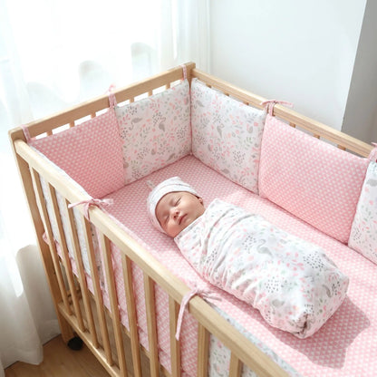 tour de lit pour bébé fille nouveau-né endormie