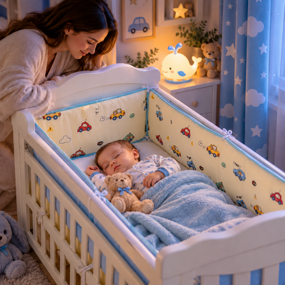 tour de lit pour bébé garçon bébé endormie  paisiblement