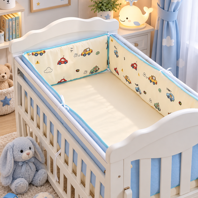tour de lit pour bébé garçon bleu voiture