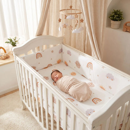 tour de lit pour bébé nouveau-né dort paisiblement
