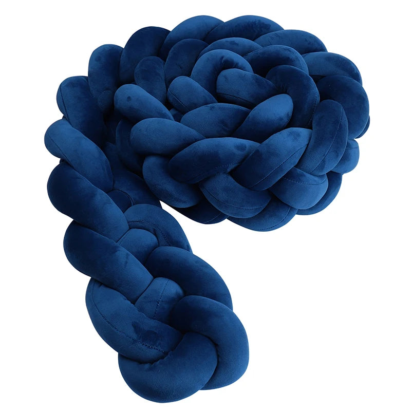 tour de lit tresse 4brins bleu marine