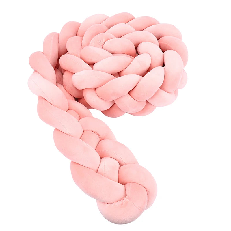 tour de lit tresse 4brins rose corail