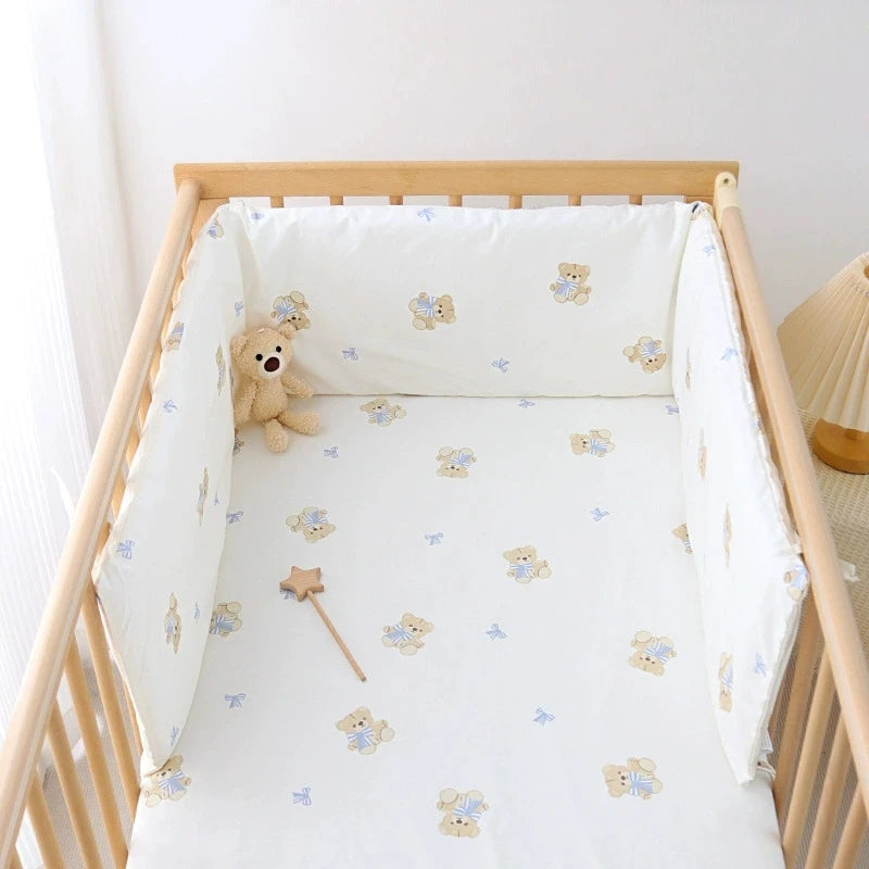 tour de lit bébé ours papillon bleu