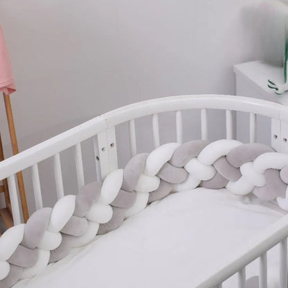 tresse contour de lit 4brins gris blanc