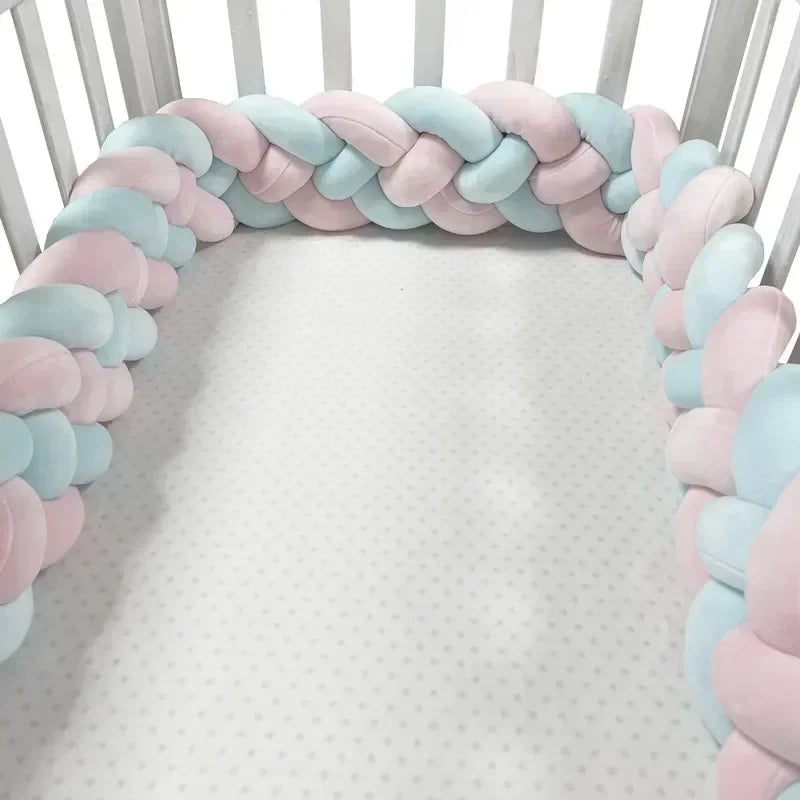 tresse de lit bebe 4brins rose bleu