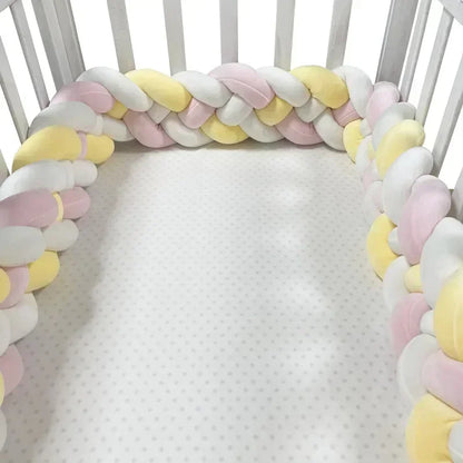 tresse de lit cabane rose blanc jaune