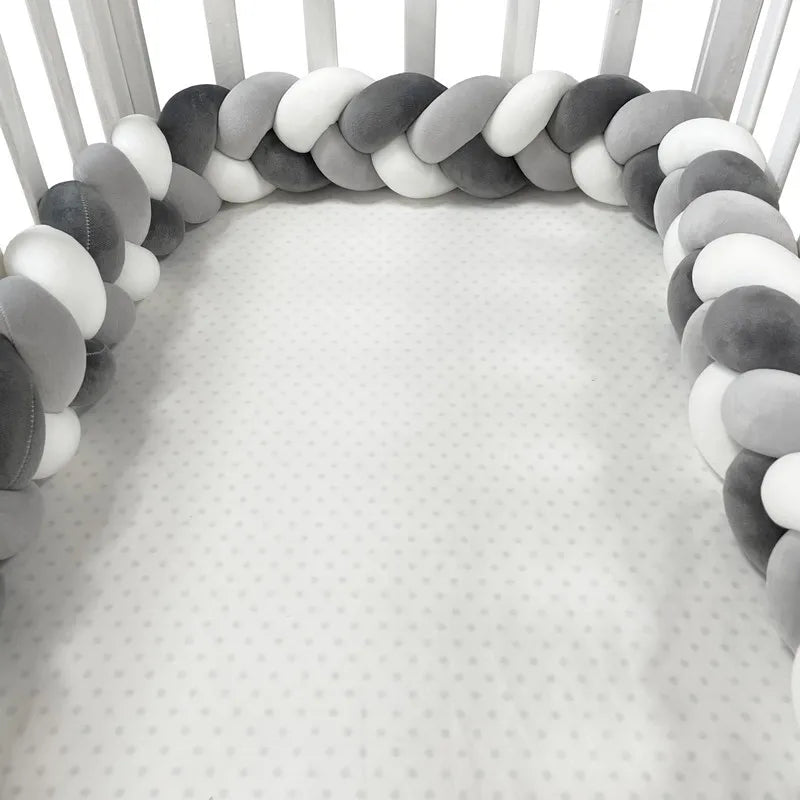 tresse de lit gris blanc