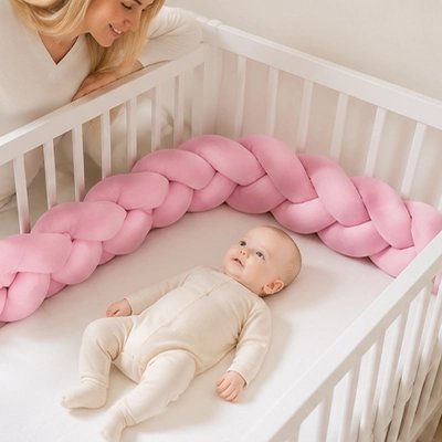 Tresse de lit rose bébé confort