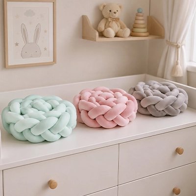 Tresse de lit vert rose gris