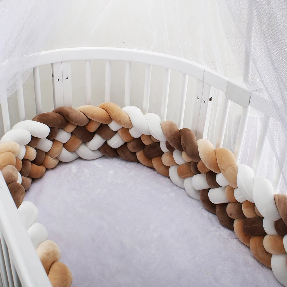 tresse pour berceau 6brins beige marron blanc