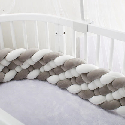 tresse pour berceau 6brins gris blanc