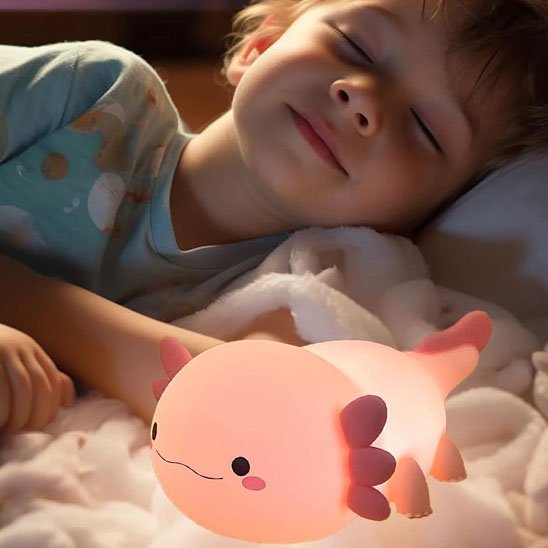 Veilleuse bébé Axolotl jouer adorable enfant