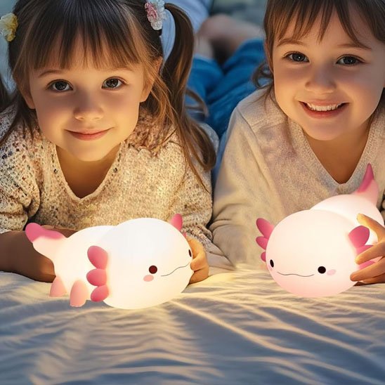 Veilleuse bébé Axolotl  jouer amusante fille