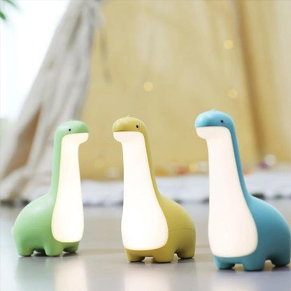 Veilleuse bébé dinosaure vert jaune bleu