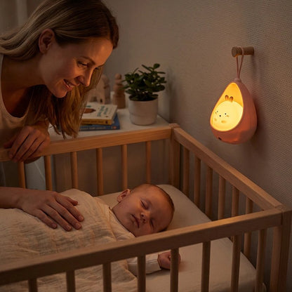 Veilleuse bébé lapin rose lumineuse bébé endormie
