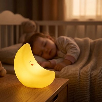 Veilleuse bébé lune lampe doux pour bébé