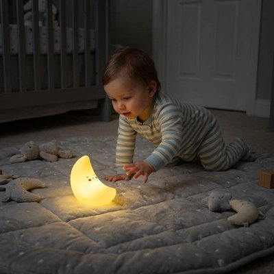 Veilleuse bébé lune