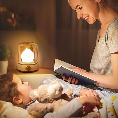 Veilleuse bébé maman lire livre pour son fils